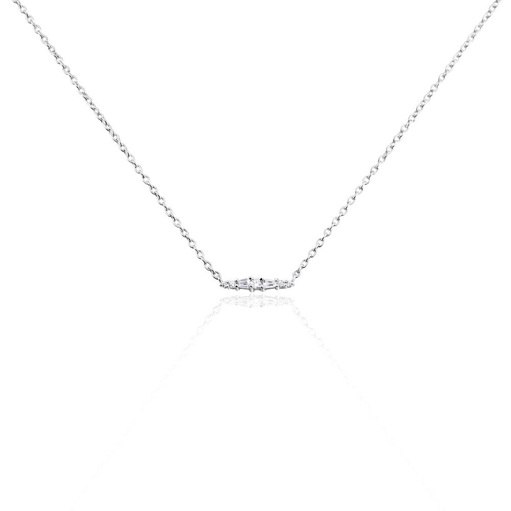 Collier Adriaan Argent Blanc Oxyde De Zirconium - Colliers avec pierres Femme | Marc Orian