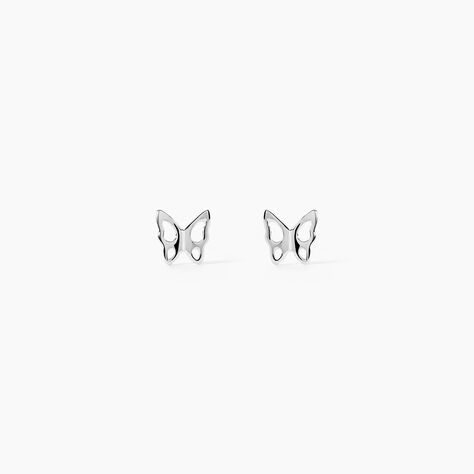 Boucles D'oreilles Puces Filippa Papillon Or Blanc - Puces Femme | Marc Orian