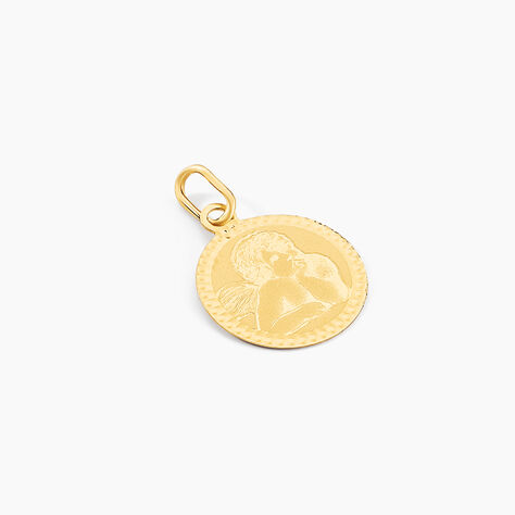 Pendentif Ange Rond Cisele Or Jaune - Médailles et médaillons Famille | Marc Orian