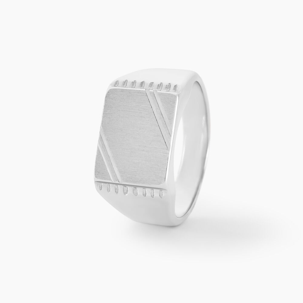 Chevalière Matthieu Argent Blanc - Bijoux personnalisés Femme | Marc Orian