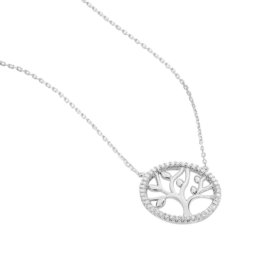 Collier Aarona Or Blanc Diamant - Colliers avec pierres Femme | Marc Orian