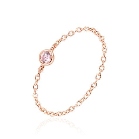 Bague Chaine Madalyn Argent Rose Oxyde De Zirconium - Solitaires Femme | Marc Orian