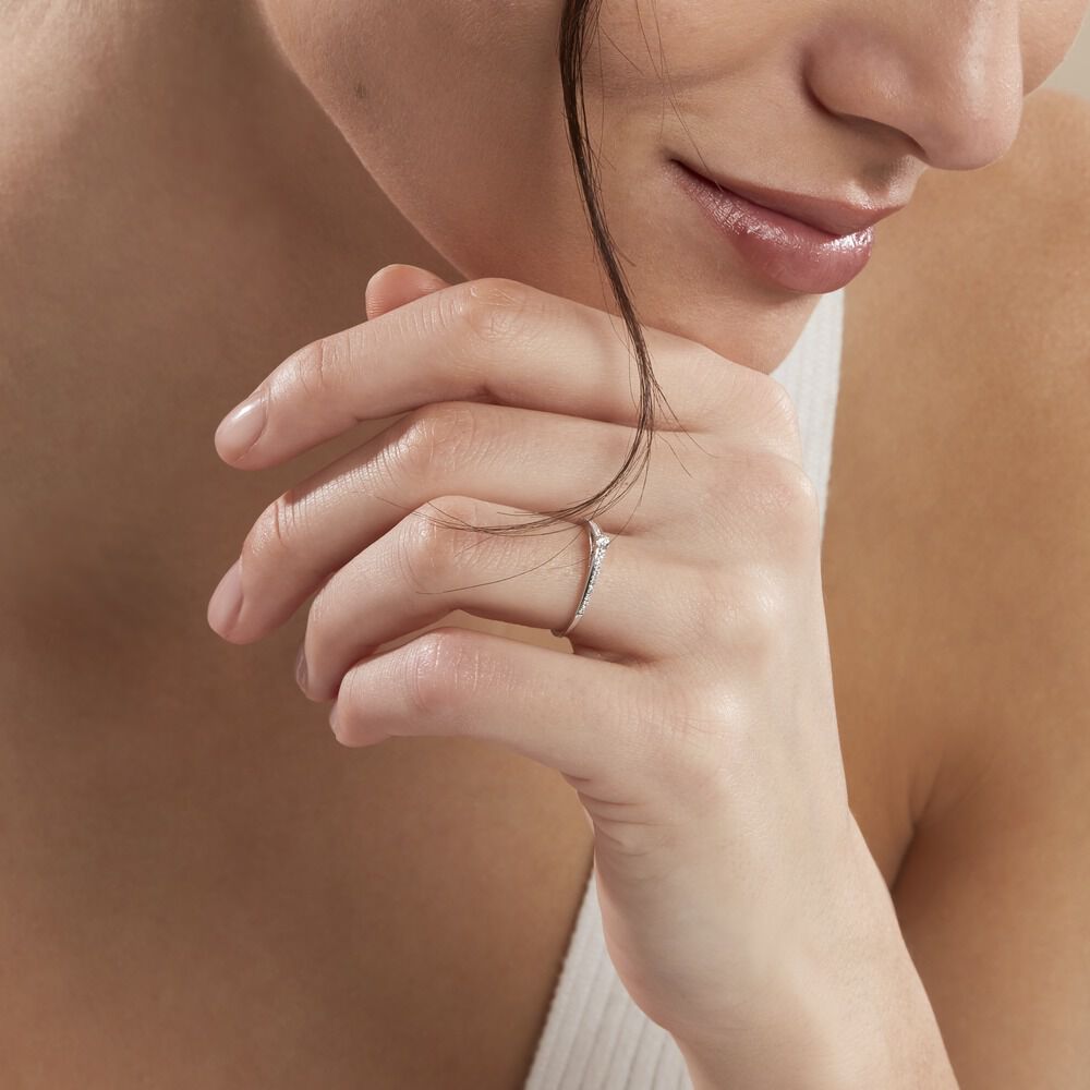 Bague Solitaire Alexandra Or Blanc Diamant - Solitaires Femme | Marc Orian