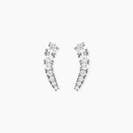 Boucles D'oreilles Grimpantes Aldrick Argent Blanc Oxyde De Zirconium - Piercings d'oreilles Femme | Marc Orian