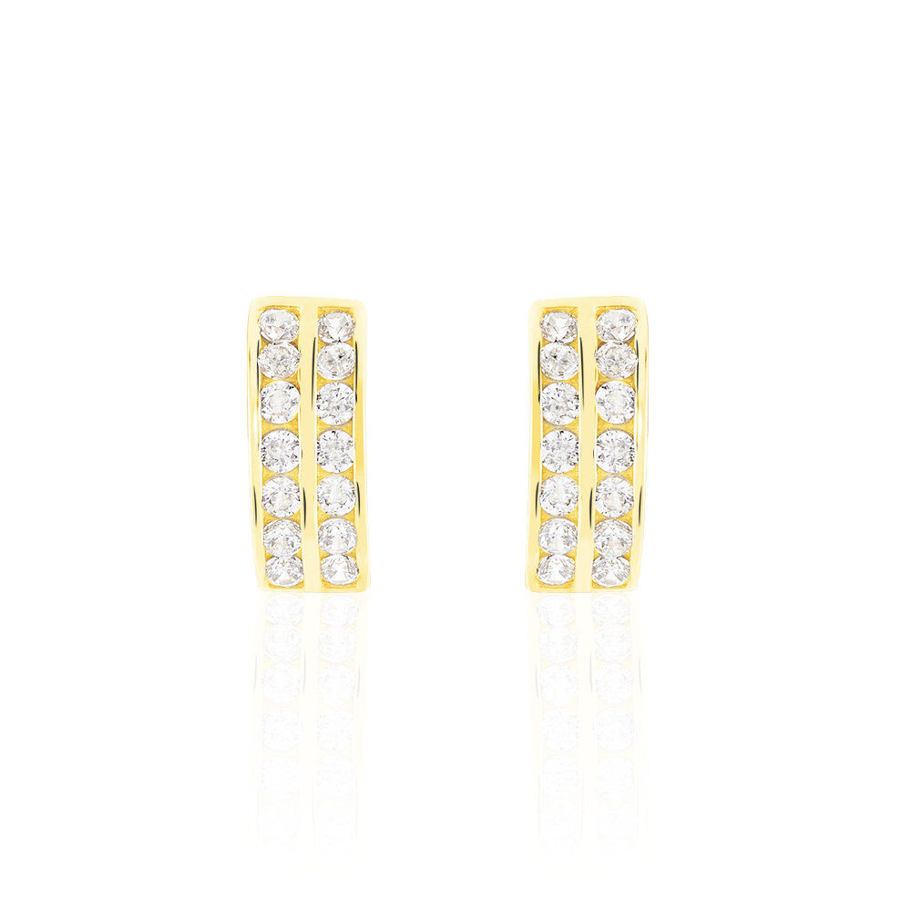 Boucles D'oreilles Jacobee Rondes Or Jaune Oxyde De Zirconium - Créoles Femme | Marc Orian