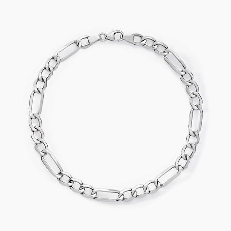 Bracelet Cameo Alternee 1/3 Or Blanc - Bracelets mailles Homme | Marc Orian