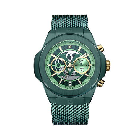 Montre Montignac Round Chrono Vert - Montres &eacute;tanches Homme | Marc Orian