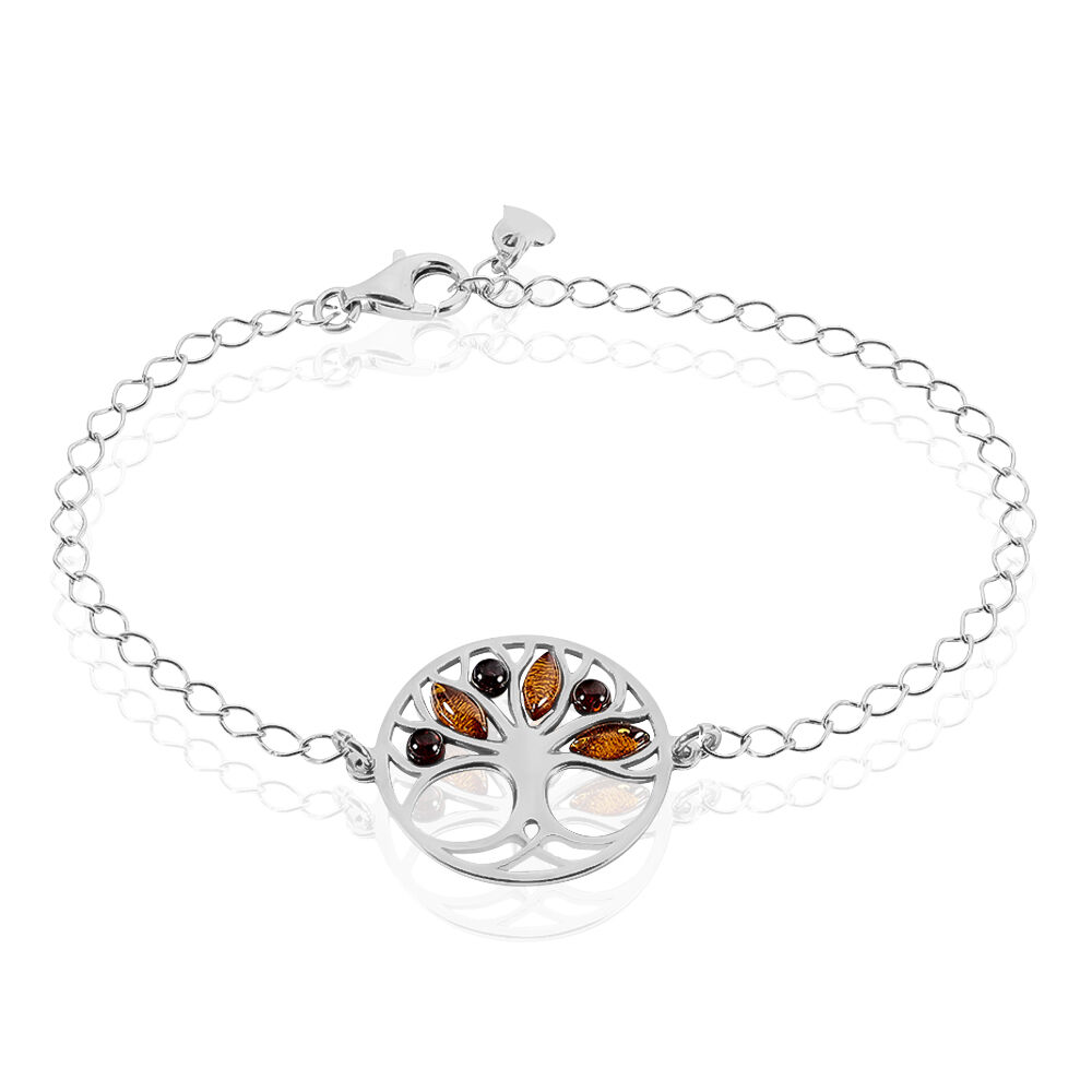 Bracelet Argent Blanc Odaya Ambre - Bracelets chaînes Femme | Marc Orian
