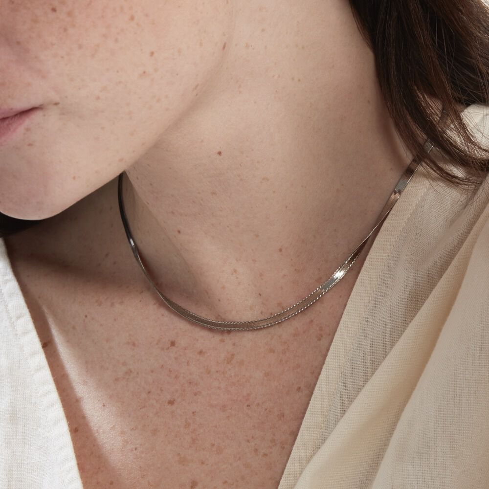 Collier Argent Blanc Alyona - Chaines Femme | Marc Orian