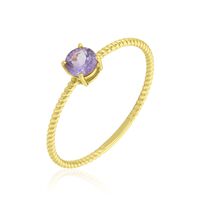 Bague Or Jaune Demi Amethyste