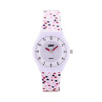 cadran argenté fond blanc bracelet plastique blanc