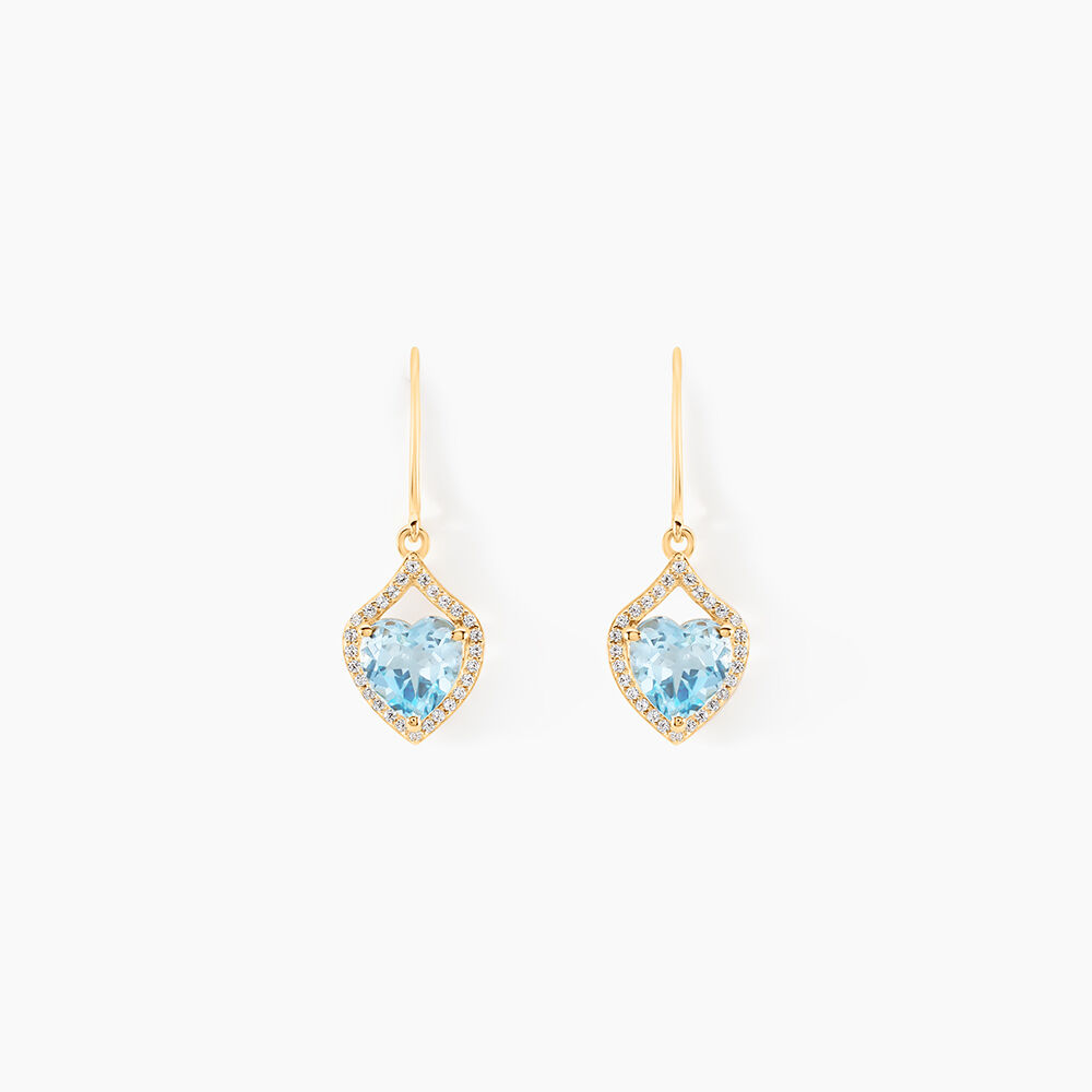 Boucles D'oreilles Pendantes Rosaline Or Jaune Topaze Et Oxyde - Pendantes Femme | Marc Orian