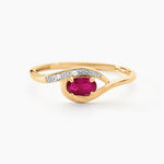 Bague Emotion Or Jaune Rubis Diamant - Bagues vintage Femme | Marc Orian