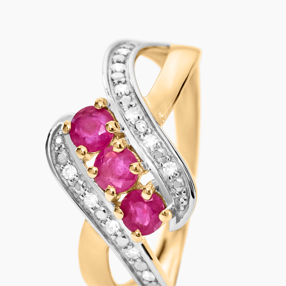 Bague Simma Or Jaune Diamant Et Rubis - Bagues vintage Femme | Marc Orian