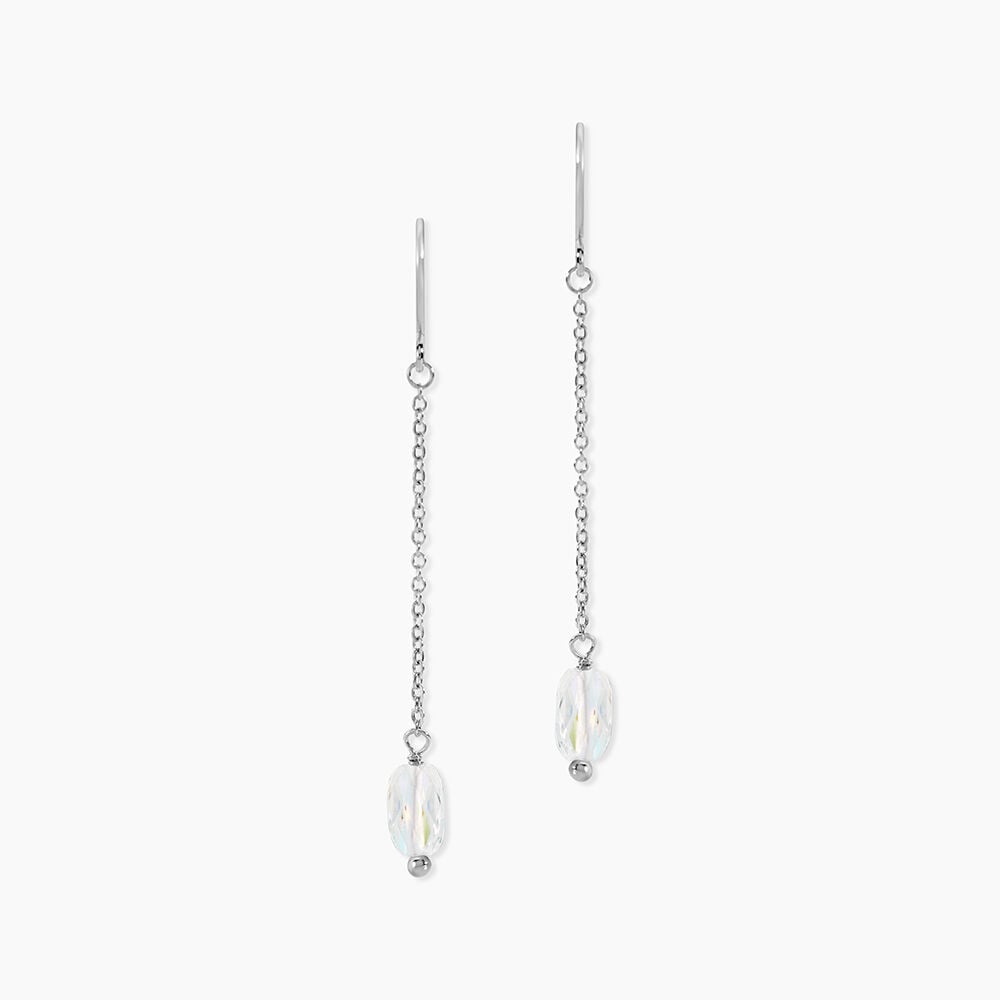 Boucles D'oreilles Pendantes Franz Argent Blanc Cristaux De Swarovski - Pendantes Femme | Marc Orian
