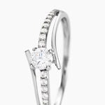 Bague April Or Blanc Oxyde De Zirconium - Solitaires Femme | Marc Orian