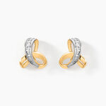 Boucles D'oreilles Puces Volute Or Jaune Diamant - Puces Femme | Marc Orian