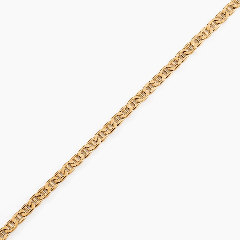 Bracelet Capucin Or Jaune Maille Marine Plate - Bracelets mailles Homme | Marc Orian