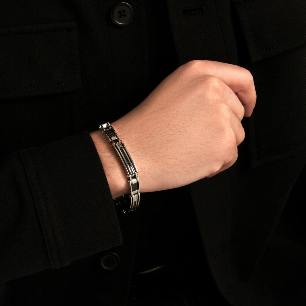 Bracelet Jourdan Acier Blanc - Bracelets cha&icirc;nes Homme | Marc Orian