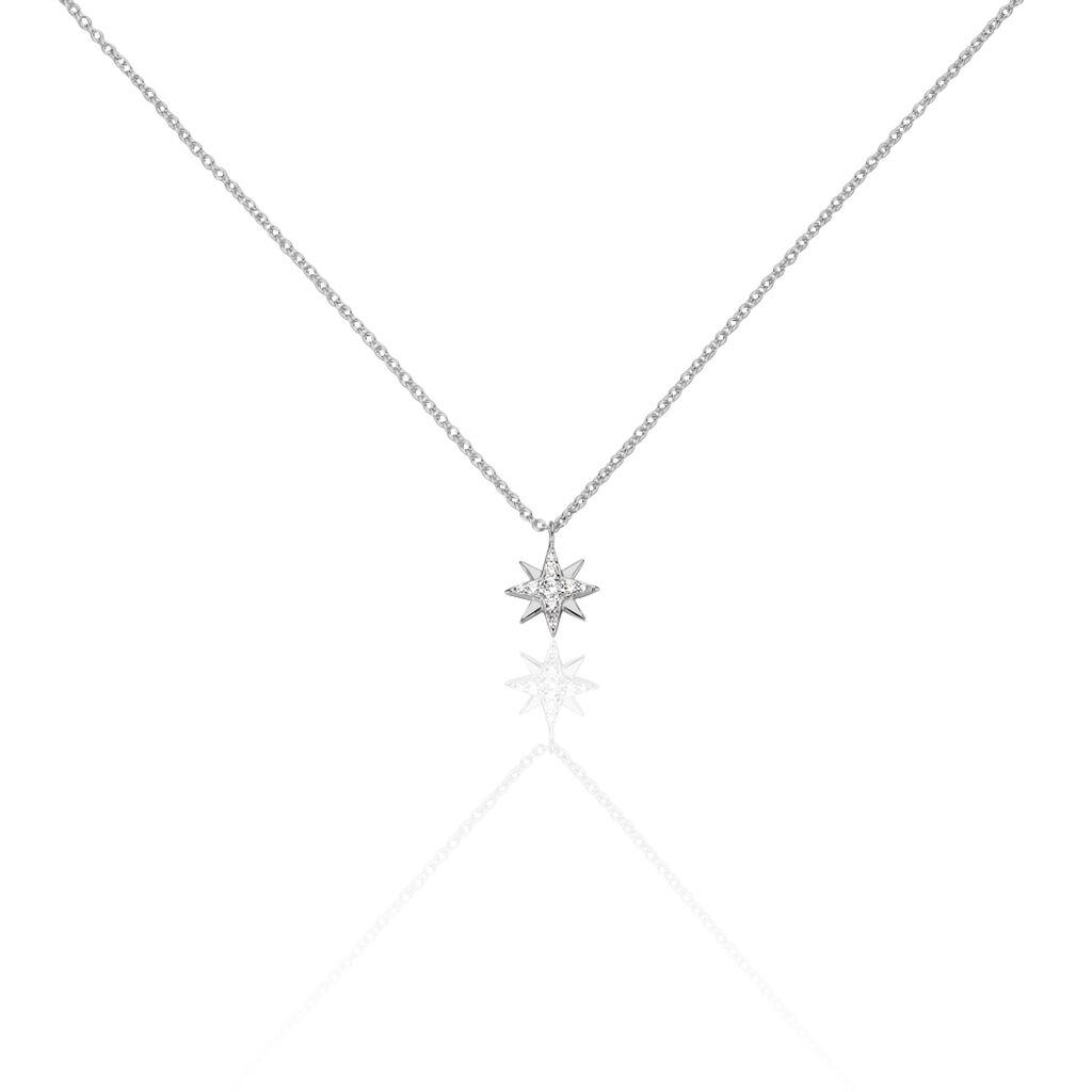 Collier Shanis Argent Blanc Oxyde De Zirconium - Colliers avec pierres Femme | Marc Orian