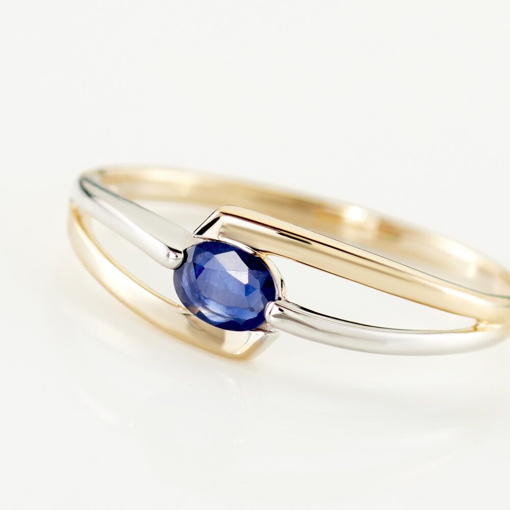 Bague Sylvene Or Bicolore Saphir - Solitaires Femme | Marc Orian