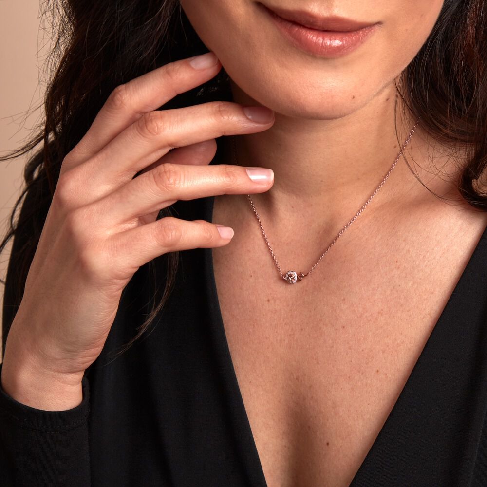 Collier Edenia Argent Rose Oxyde De Zirconium - Colliers avec pierres Femme | Marc Orian