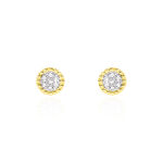 Boucles D'oreilles Puces Vaina Or Jaune Diamant - Puces Femme | Marc Orian