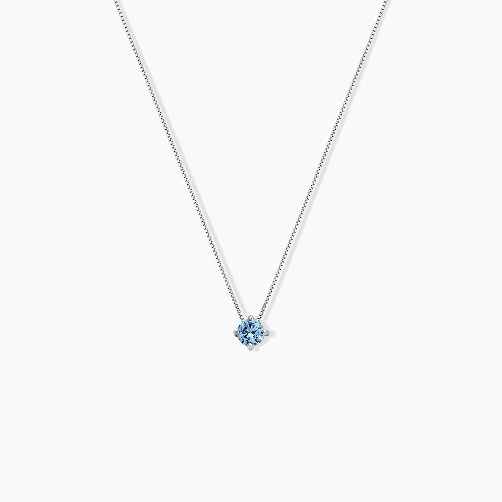 Collier Solitaire Argent Blanc Rio Santa Teresa Oxyde De Zirconium - Colliers solitaires Femme | Marc Orian