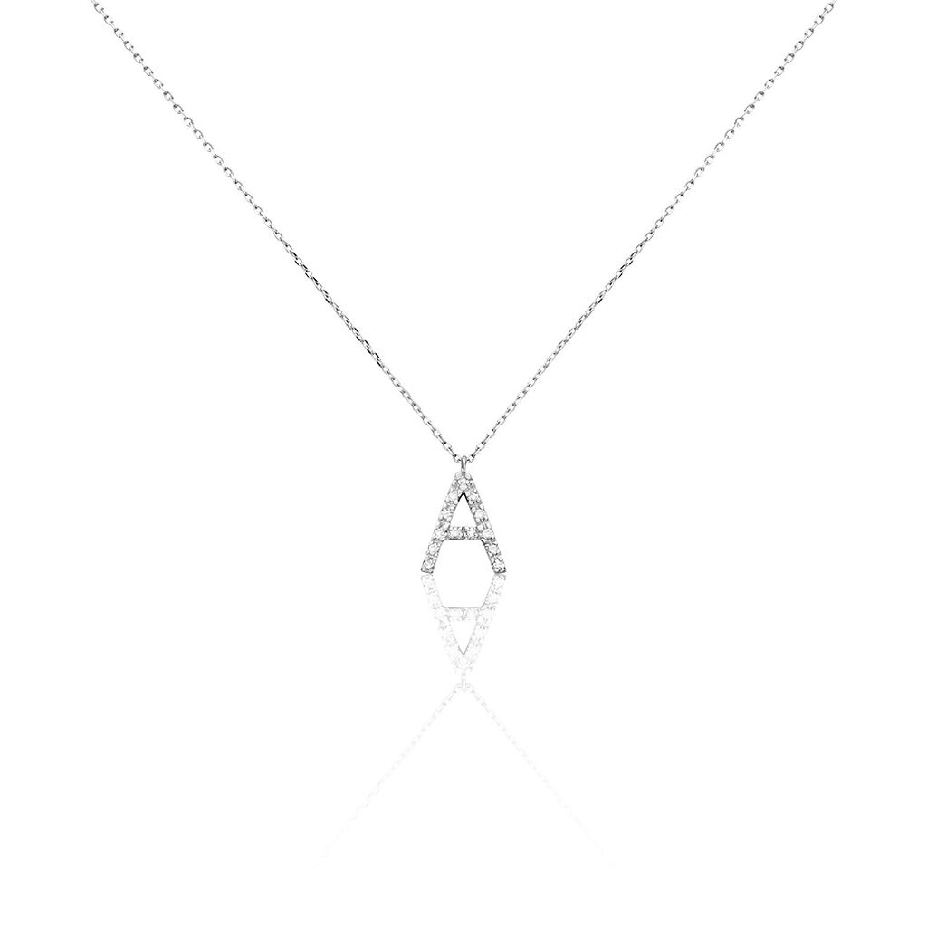 Collier Oran Or Blanc Diamant - Colliers avec pierres Femme | Marc Orian