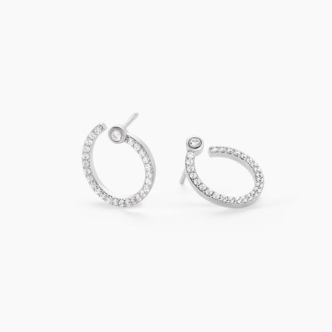 Boucles D'oreilles Puces Raffaela Argent Blanc Oxyde De Zirconium - Puces Femme | Marc Orian