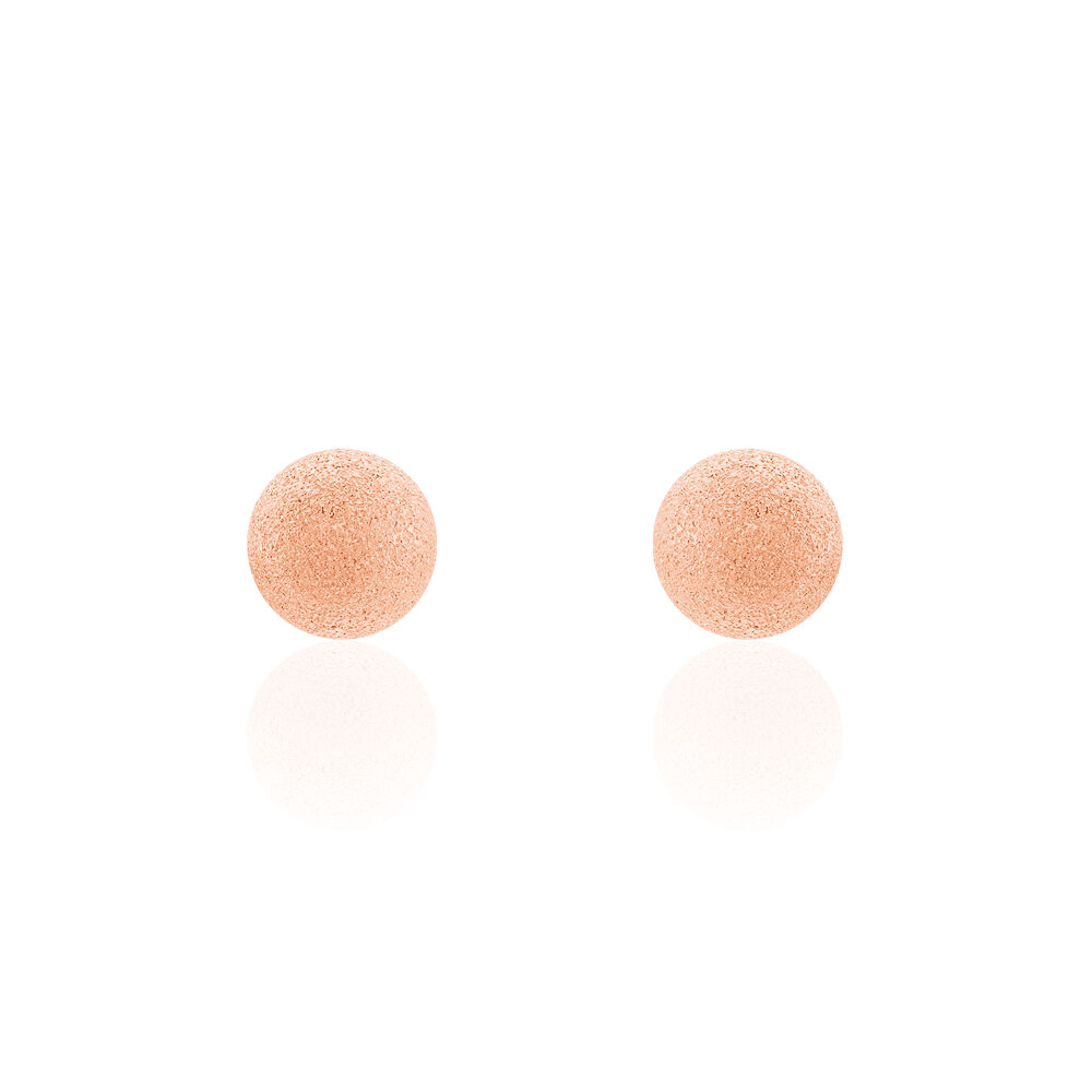 Boucles D'oreilles Puces Fidelia Boule Sablee Or Rose - Puces Femme | Marc Orian