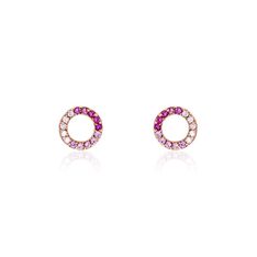Boucles D'oreilles Puces Neptunus Argent Rose Oxyde De Zirconium - Clous d'oreilles Femme | Marc Orian