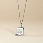 Pendentif Zodiaque Parchemin Argent Blanc - Bijoux personnalis&eacute;s Famille | Marc Orian