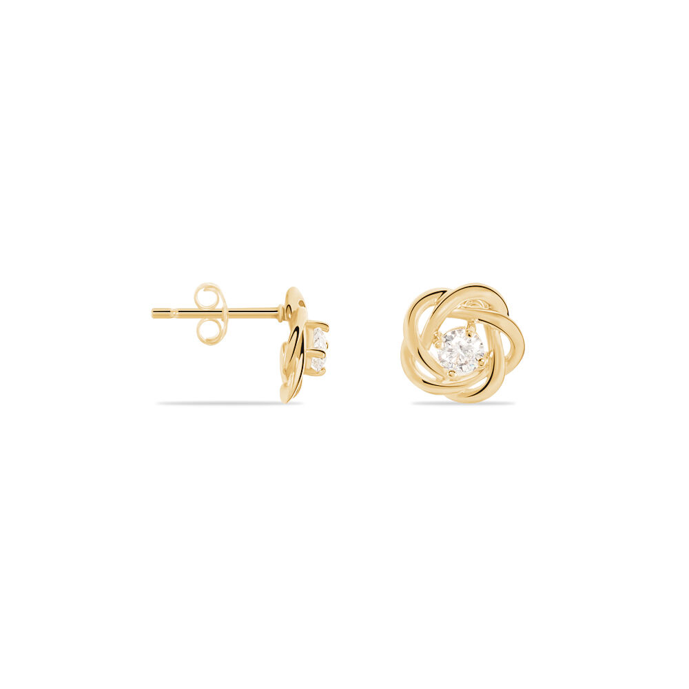 Boucles D'oreilles Puces Djanaelle Plaqué Or Jaune Oxyde De Zirconium - Puces Femme | Marc Orian