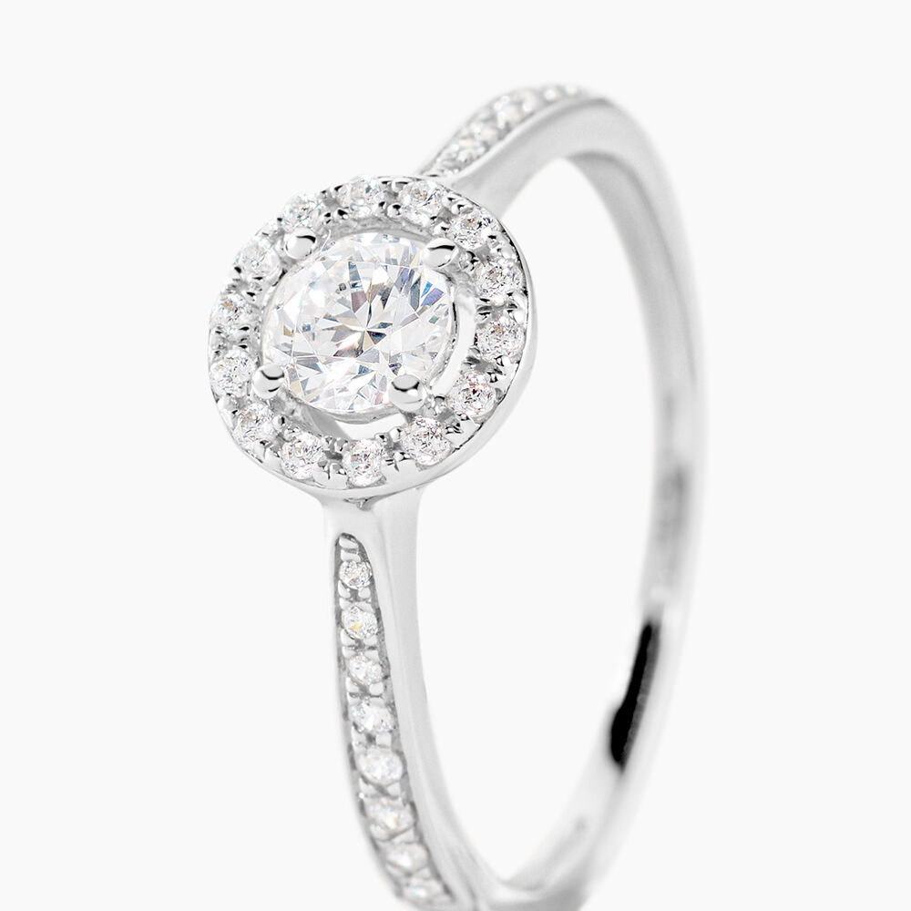 Bague Or Blanc Peony Oxyde De Zirconium - Solitaires Femme | Marc Orian