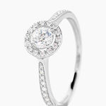 Bague Or Blanc Peony Oxyde De Zirconium - Solitaires Femme | Marc Orian