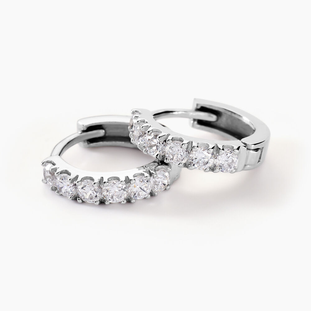 Créoles Andgelina Rondes Or Blanc Oxyde De Zirconium - Créoles Femme | Marc Orian