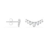Boucles D'oreilles Puces Zuina Argent Blanc Oxyde De Zirconium - Puces Femme | Marc Orian