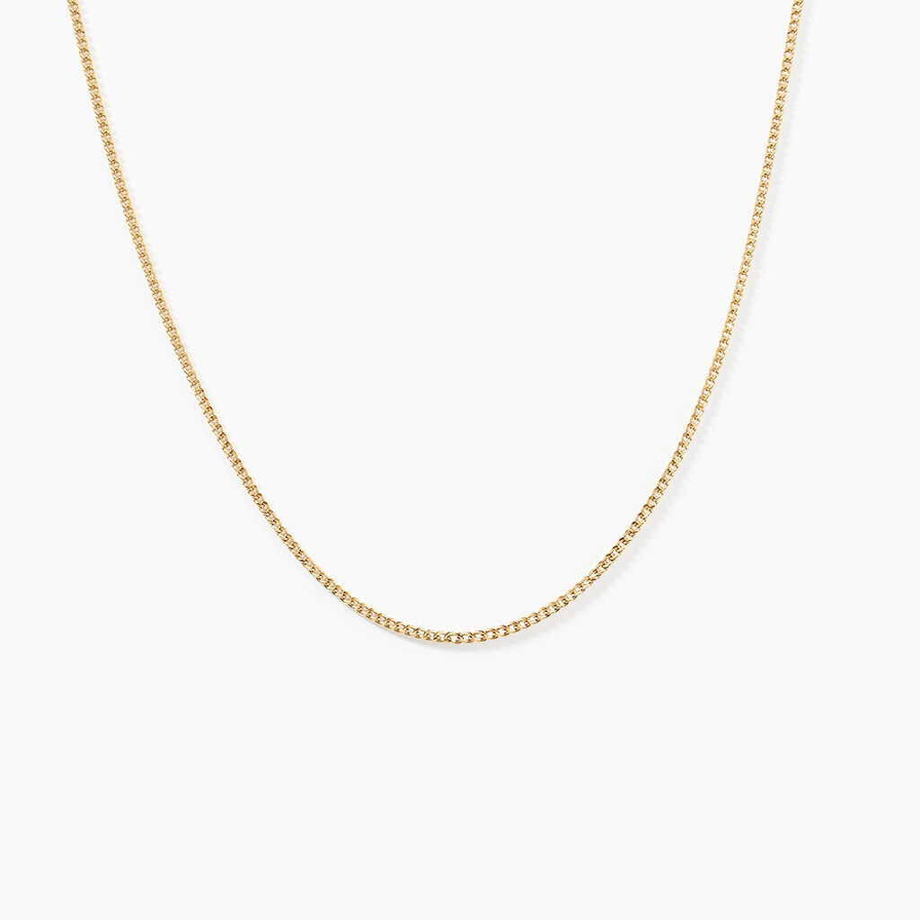 Cha&icirc;ne Ixia Maille Gourmette Diamantee Or Jaune - Chaines Femme | Marc Orian