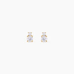 Boucles D'Oreilles Puces Constancia Argent Dor&eacute; A L'Or 750/1000 Oxyde De Zirconium - Puces Enfant | Marc Orian