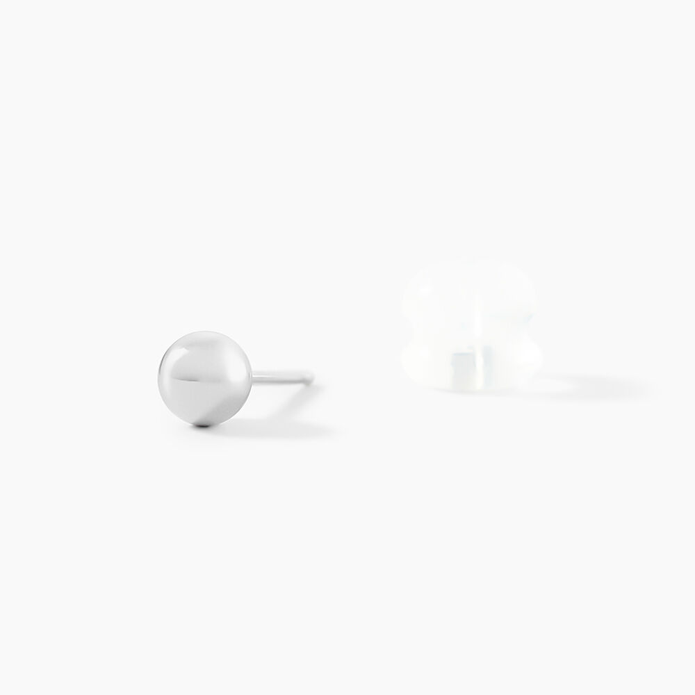 Boucles D'oreilles Puces Fidelia Boule Or Blanc - Puces Femme | Marc Orian
