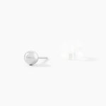 Boucles D'oreilles Puces Fidelia Boule Or Blanc - Puces Femme | Marc Orian