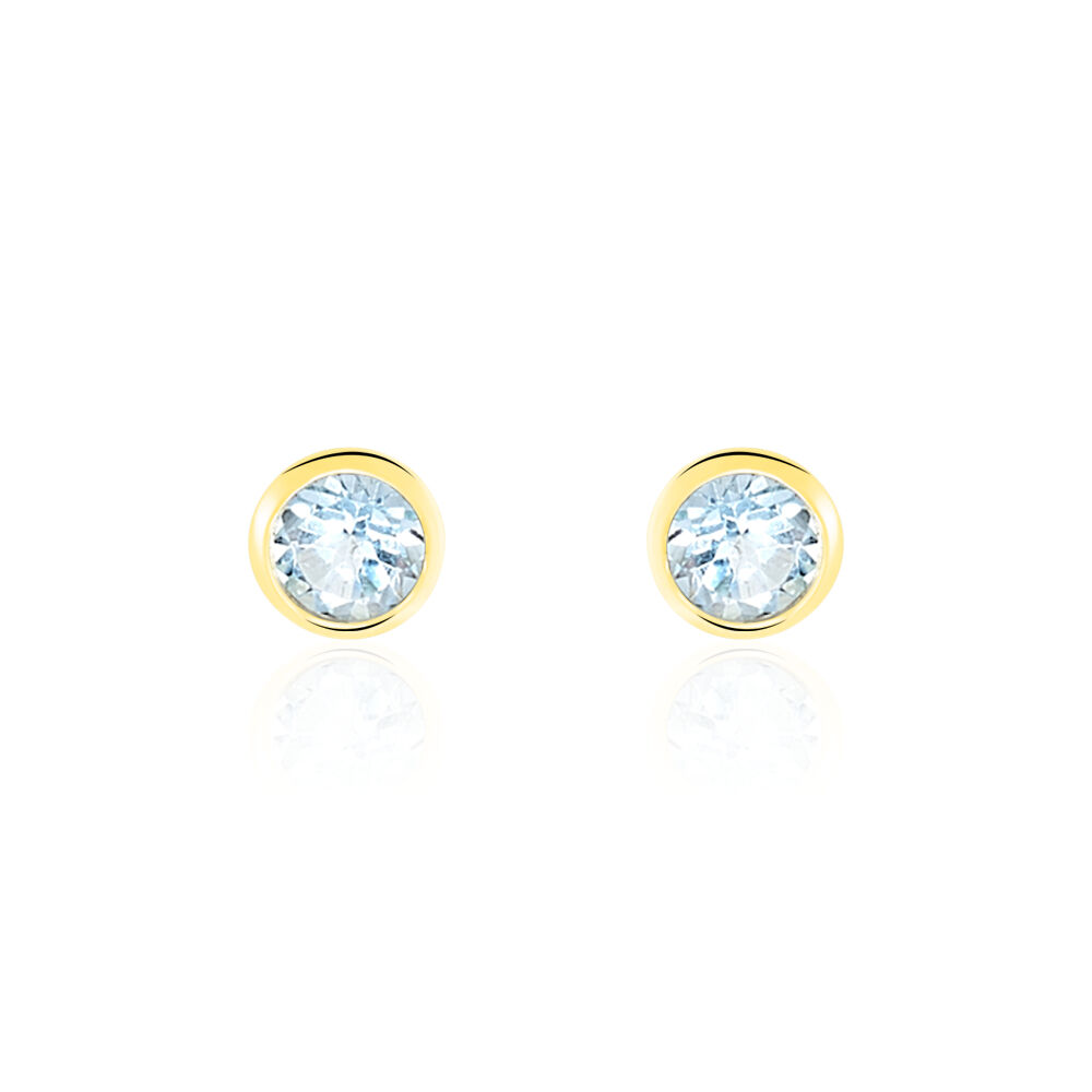 Boucles D'oreilles Puces Edy Serti Clos Or Jaune Topaze - Puces Femme | Marc Orian