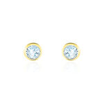 Boucles D'oreilles Puces Edy Serti Clos Or Jaune Topaze - Puces Femme | Marc Orian