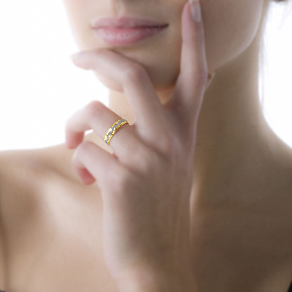 Alliance Clotilde Ruban Plat Or Bicolore - Alliances duo Unisex | Marc Orian