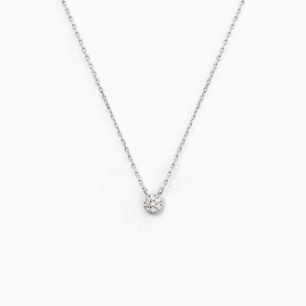Collier Teani Or Blanc Diamant - Colliers avec pierres Femme | Marc Orian