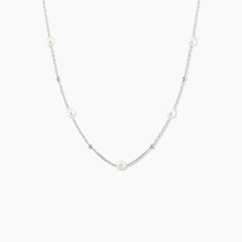Collier Flawless Argent Blanc Perle De Culture - Colliers avec pierres Femme | Marc Orian