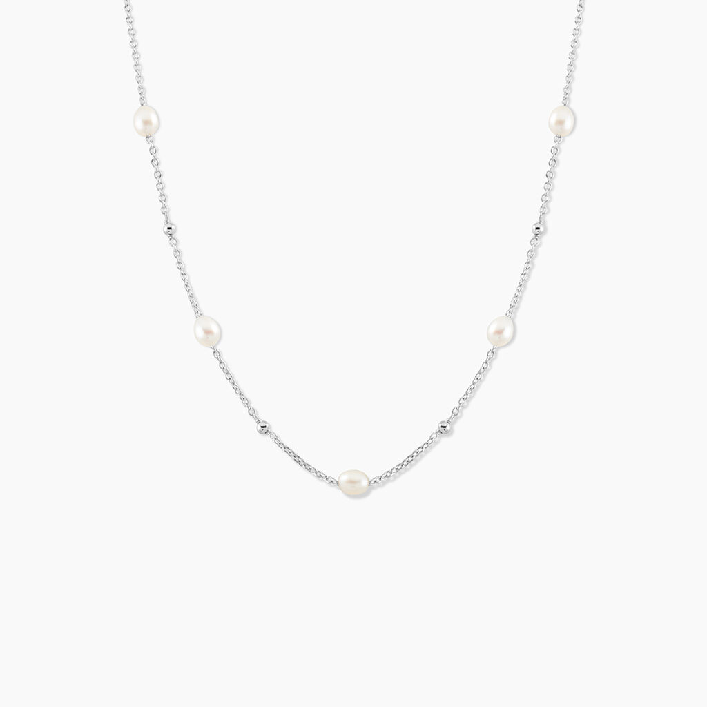 Collier Flawless Argent Blanc Perle De Culture - Colliers avec pierres Femme | Marc Orian