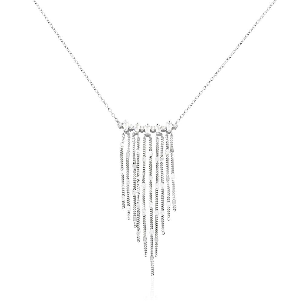 Collier Argent Blanc Vilko Oxydes De Zirconium - Colliers avec pierres Femme | Marc Orian