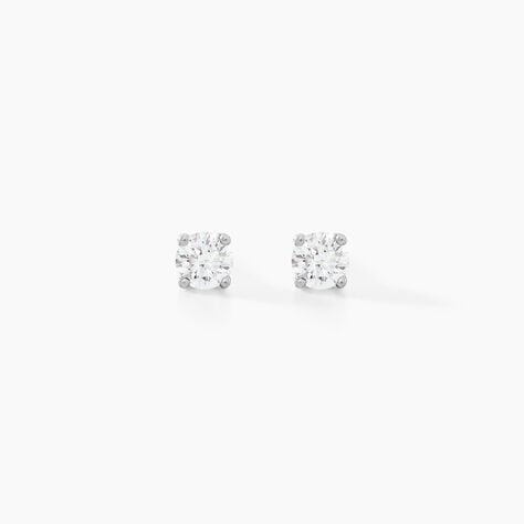 Boucles D'oreilles Puces Aphrodite Or Blanc Diamant - Puces Famille | Marc Orian